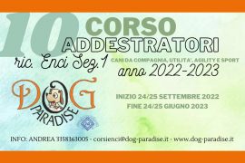 Dog Paradise - News - Corsi - Corso Addestratori 2021 - Imm in Evidenza