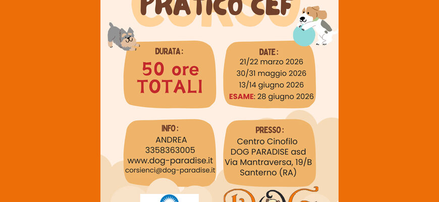 Dog Paradise - 2026 - Corso CEF - Evidenza